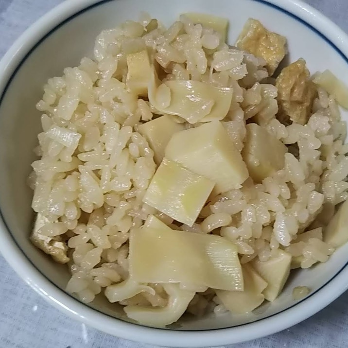 3倍濃縮めんつゆで　シンプルたけのこご飯